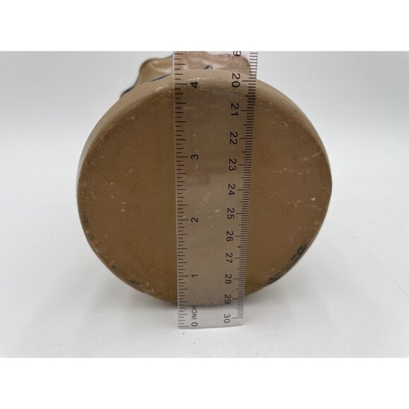 Vintage 1999 Williamsburg Pottery Vase Brown & Blue Floral Design 6" Tall - Picture 5 of 6